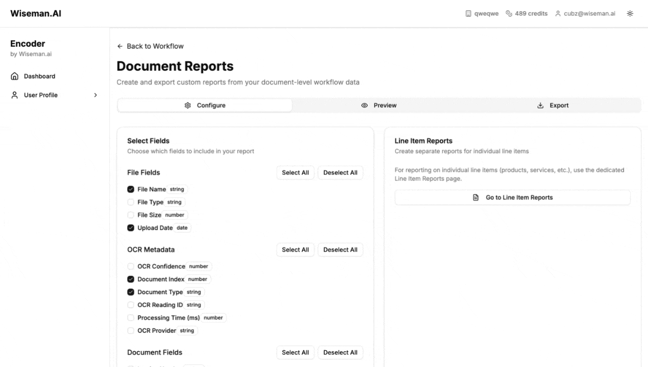 Create comprehensive detailed report including individual line items from invoices for thorough accounting and analysis purposes